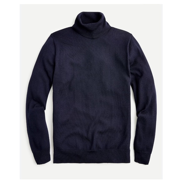 NEW J. Crew Factory Washable Merino Wool Blend Turtleneck Sweater Navy medium - Picture 1 of 6
